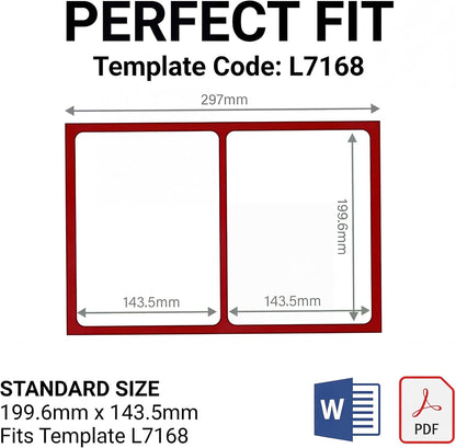 Self Adhesive White Sticky A5 Sticky Printer Address Labels  - 2 per Sheet on A4 - 200 Sheets
