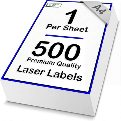 [100 Labels] Self Adhesive White Sticky Printer Labels for A4 Printer 1 per Sheet