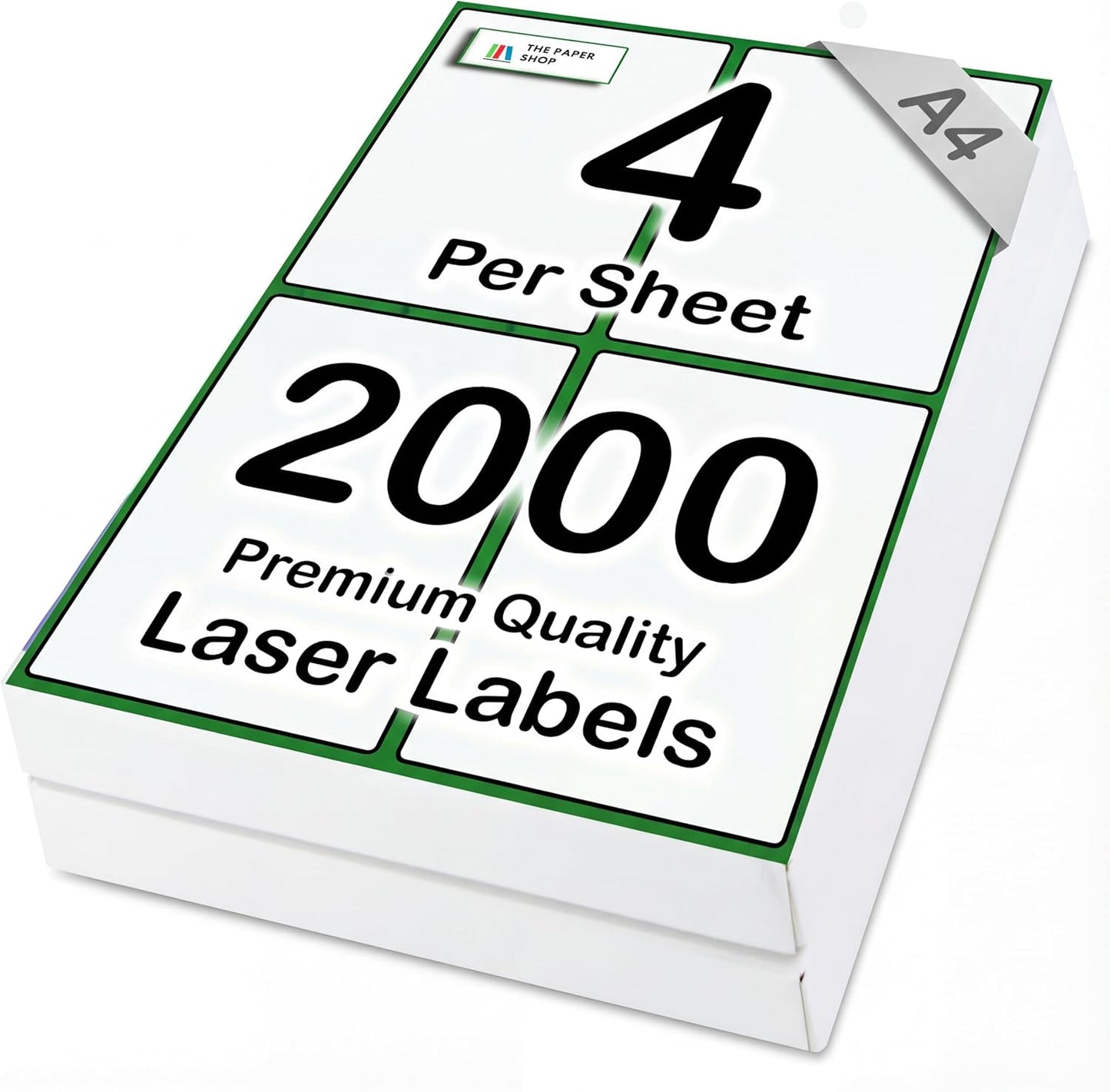 [400 Labels] Self Adhesive White Sticky Printer Labels for A4 Printer 4 per Sheet