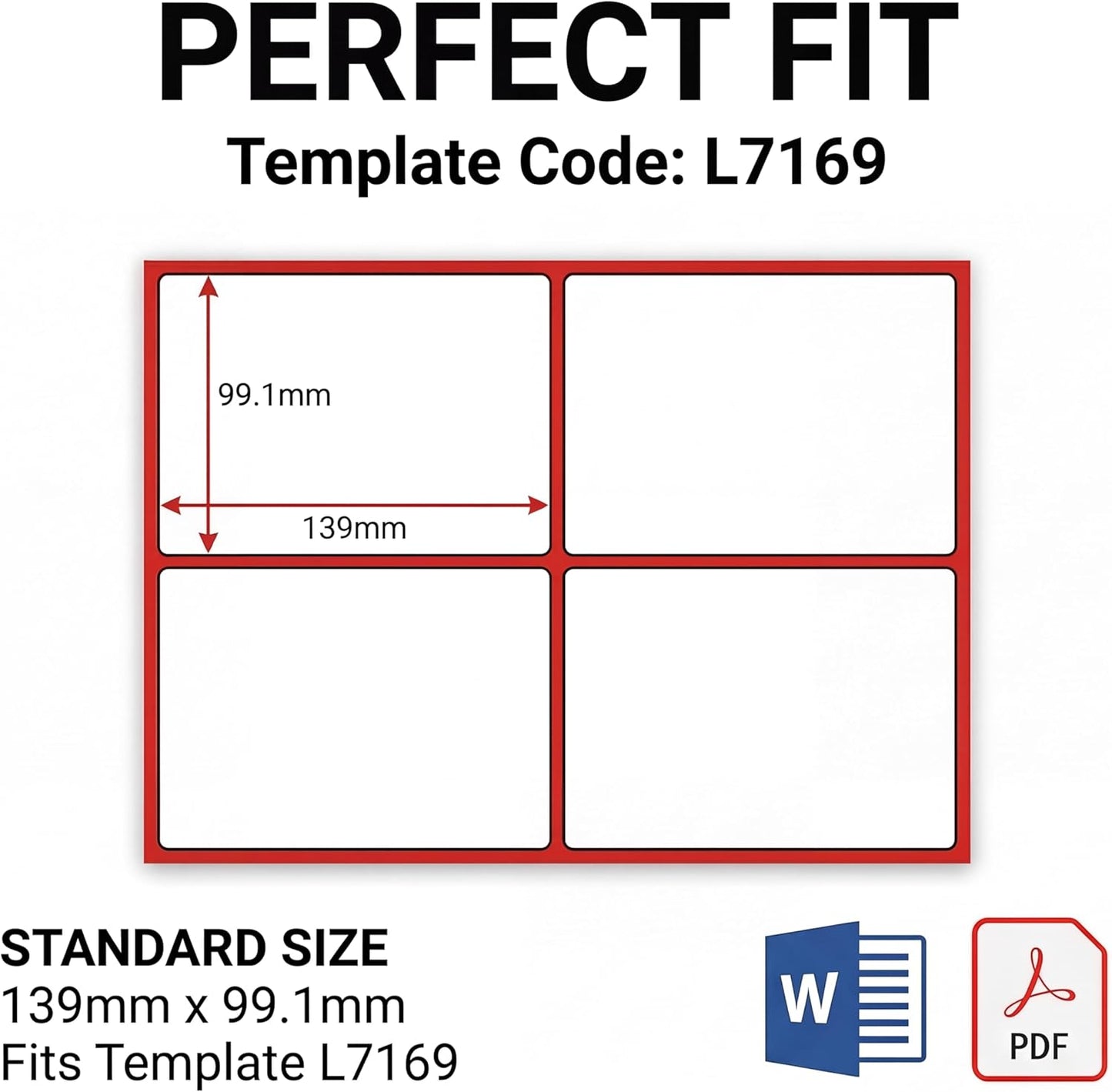 [400 Labels] Self Adhesive White Sticky Printer Labels for A4 Printer 4 per Sheet