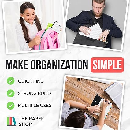 A4 Alphabetical A-Z File Dividers | Reinforced Colour Tabs & Multi-Punched