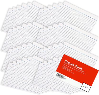 [800 Pack] A6 Revision Cards 6x4 White Record Cards FlashCards Ruled (6"x 4") 152mm x 102mm Blank Flash Cards Index Cards