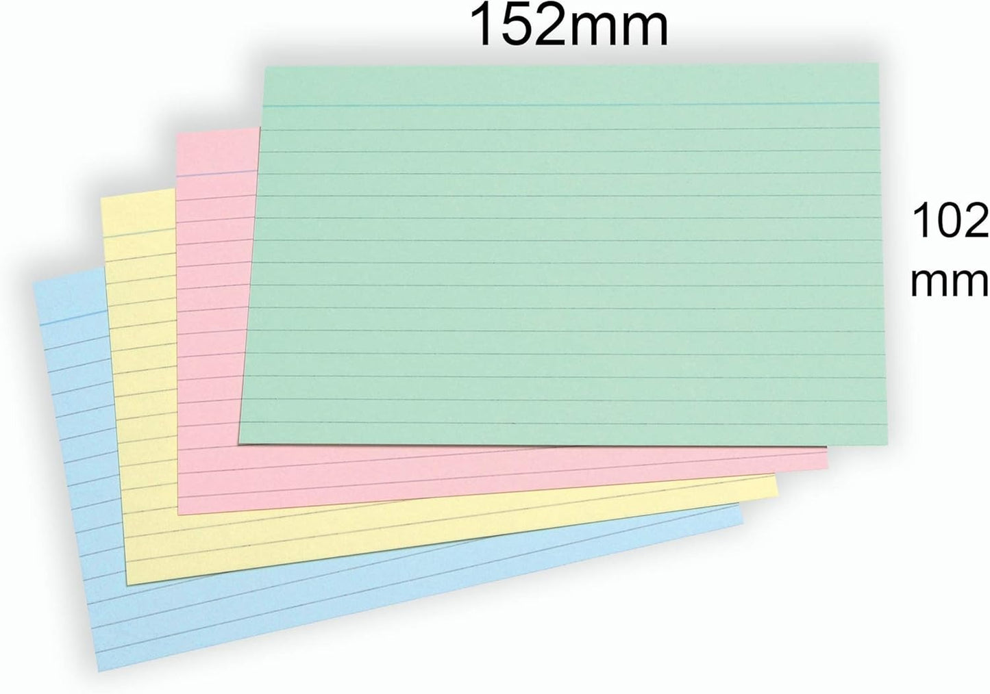 800 Pack A6 Coloured Revision Cards | 6x4 Ruled Study Flash Cards (155gsm)