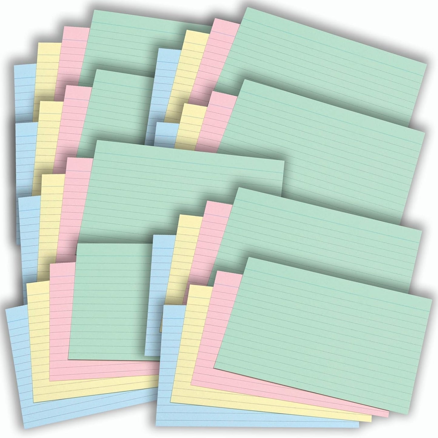 800 Pack A6 Coloured Revision Cards | 6x4 Ruled Study Flash Cards (155gsm)
