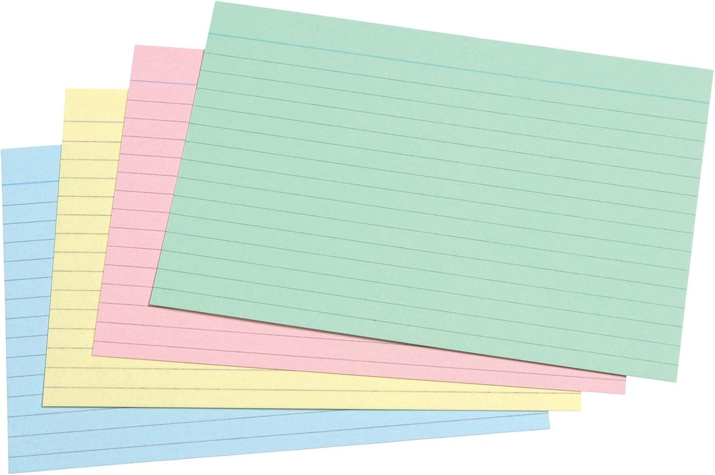 800 Pack A6 Coloured Revision Cards | 6x4 Ruled Study Flash Cards (155gsm)