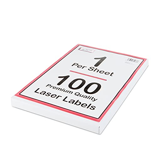 [100 Labels] Self Adhesive White Sticky Printer Labels for A4 Printer 1 per Sheet