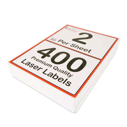 Self Adhesive White Sticky A5 Sticky Printer Address Labels  - 2 per Sheet on A4 - 200 Sheets