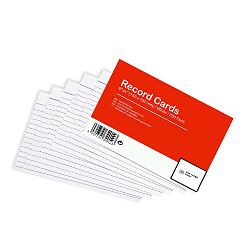 [800 Pack] A6 Revision Cards 6x4 White Record Cards FlashCards Ruled (6"x 4") 152mm x 102mm Blank Flash Cards Index Cards